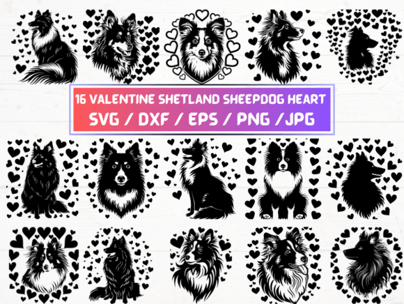 16 Valentine Shetland Sheepdog Heart SVG: A Versatile Digital Asset for Modern Creators