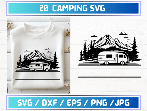 20 Camping SVG, DXF, EPS, JPG: A Versatile Resource for Creative Professionals