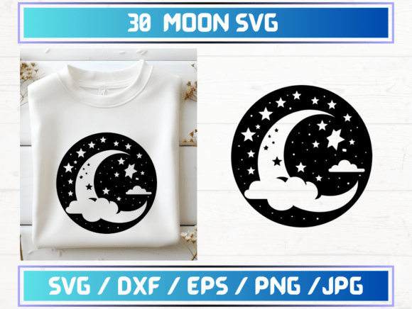 30 Moon SVG Files: A Versatile Resource for Design and Creativity