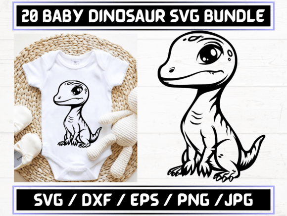 CHRISTMAS SVG, 20 Baby Dinosaur SVG. DXF: A Creative Resource for Designers and Beyond