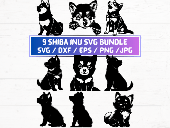 Shiba Inu SVG, DXF, EPS, JPG, PNG Bundle: A Versatile Resource for Designers and Creators
