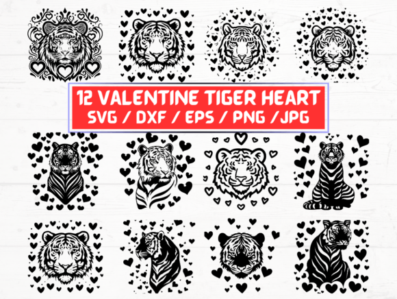 Valentine Tiger Heart Design